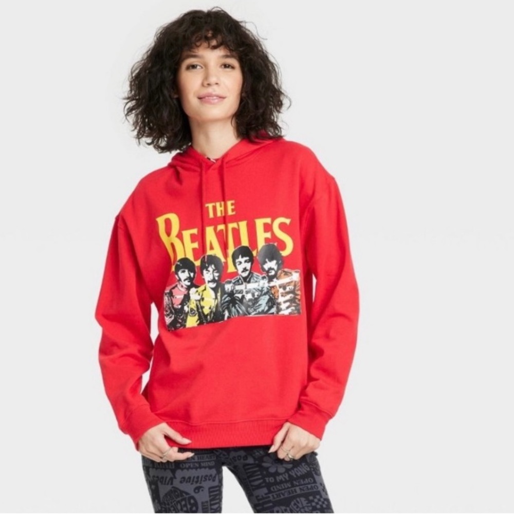 The Beatles Graphic Red Hoodie | Hooded Sweatshirt Women’s Size Small